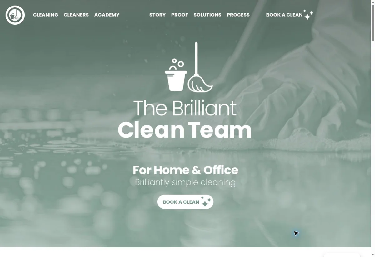 The Brilliant Clean Team website screenshot