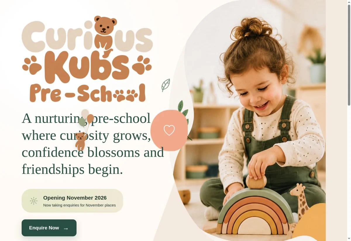 Curious Kubs website screenshot
