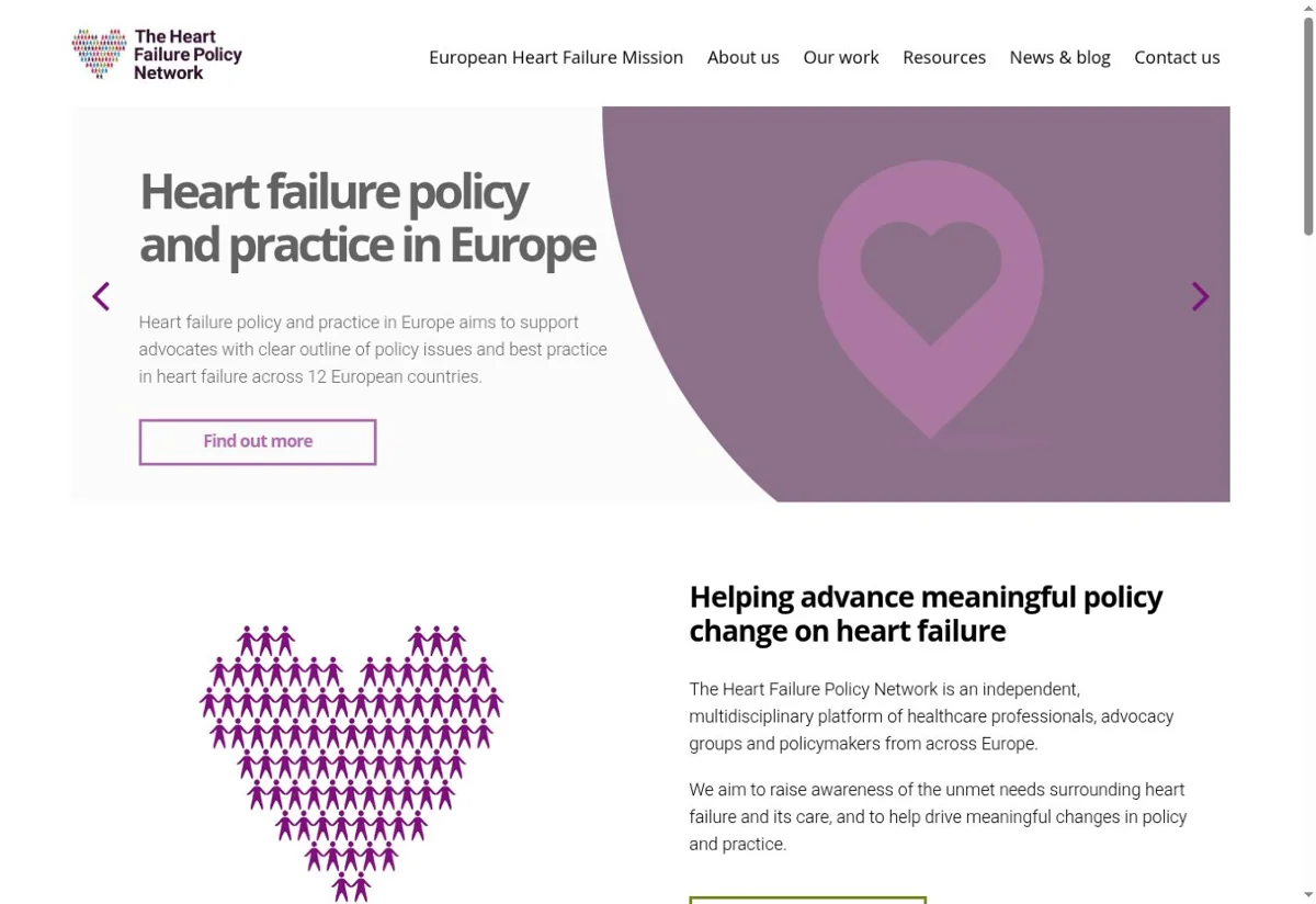 Heart Failure Policy Network website screenshot