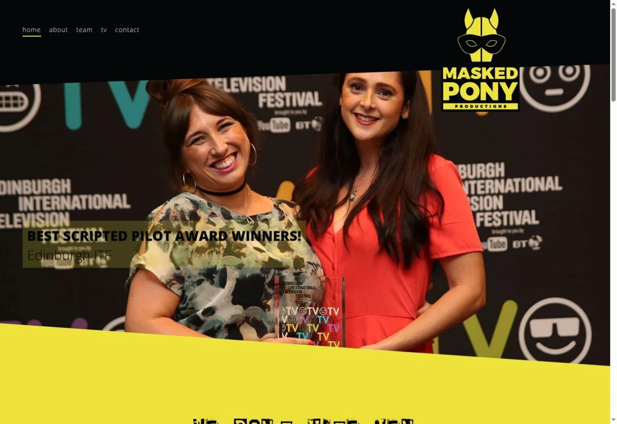 Masked Pony Productions website screenshot